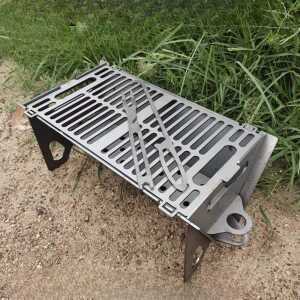 캠핑 바비큐 숯불 불판 두꺼운 강철 조립식 그릴 420mm 두께 4