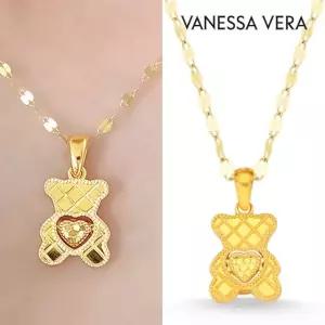 바네사베라 24K 순금 GH 글로우 테디베어 무빙 하트 목걸이 S