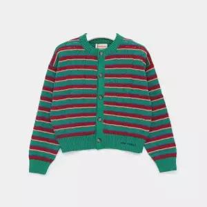 보보쇼즈 25FW 틱 탁 토 스트라이프 크루넥 여아 가디건 B225AC115 991