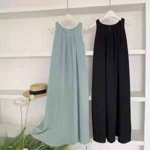 여름 여성 롱원피스 플레어 민소매 데일리룩 휴양지 여행치마