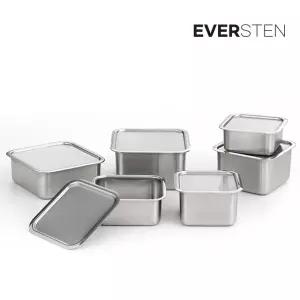 에버스텐 사각 스텐 반찬통 큐브 6종 세트