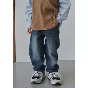 [빈](강남점) 블루 워싱 데님 배기 팬츠 BZ53PT01BU