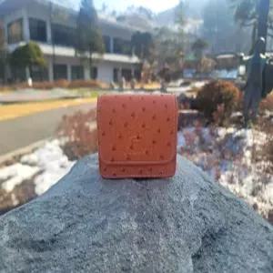 골프 거리측정기 백 타조가죽 가로자석