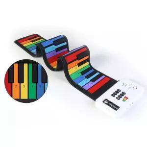 피아노 건반 롤업 레인보우 접이식 전자 컬러 핸드롤 소프트 연습용 휴대용