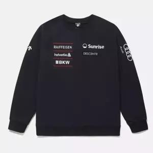 데상트 스위스 스키 기모 우븐 맨투맨 SP323SWH91BLK0 긴팔티