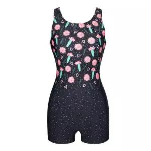 레노마수영복 HC04 수경+수모+폴리백+브라컵 여 선인장 U백 2부 반신수영복 수경수모