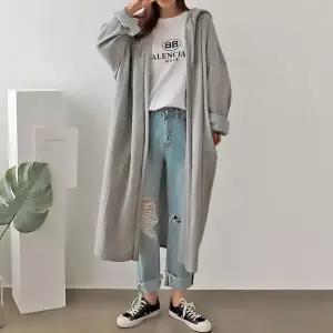 [보리보리/보리맘]후드 롱 빅사이즈 가디건