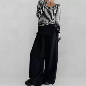 여성 프릴 미니 랩 스커트 레이어드 맥시 팬츠