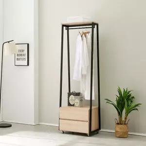 디오 드레스룸 600 2단 서랍장 이동식 행거 SGF035C (착불)