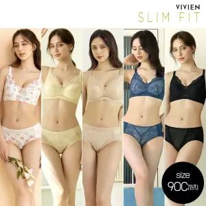 [방송히트]비비안 슬림핏 17차 빅사이즈 라이크라 노와이어 브라팬티세트(75A-90C)
