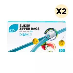 이지엔 슬라이더 지퍼백 냉장 냉동 L 대형 60매 X2개 BNS