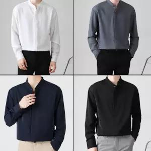 SIS-073 남자 차이나 카라 셔츠/긴팔/와이셔츠/캐주얼/남방/남성/봄남방/면남방/정장/남성용/캐쥬얼/간절기