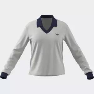 [아디다스오리지널스](본점)[여성] 매일 편안하게 입을 수 있는 브이넥 자카드 저지(KC9319)