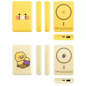 kk 카카오프렌즈 춘식이 맥세이프 보조배터리 10000mAh 얼굴/고구마 기내반입 비행도OK 잔량표시 멀티충전