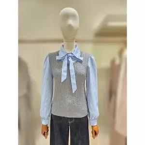 갤러리아 [케네스레이디](E509) 타이 셔츠 레이어드 니트 (EKPOPK0300)