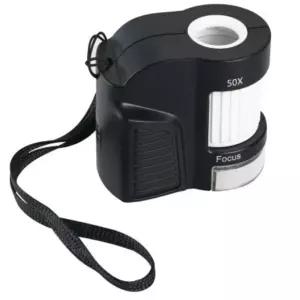 50배 소형 UV LED미니돋보기 휴대용손확대경 노인노안 독서 루페 위조감별 교육용교구 곤충식물 생물관찰