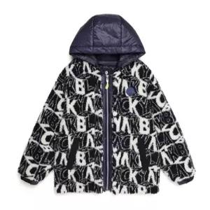 블랙야크키즈 BK레터링후드플리스자켓 남녀공용 뽀글이자켓 1BKJKW1905