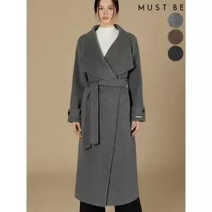 [머스트비]여성 핸드메이드 하이넥 숄카라 울 롱코트