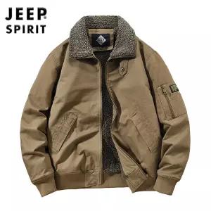 JEEP SPIRIT 남성 가을 겨울 기모 안감 재킷 따뜻한 캐주얼 항공점퍼