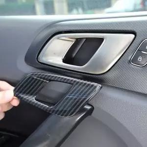 포드 호환 레인저 Wildtrak 2015-2022 ABS 카본/빨간색 자동차 인테리어 핸들 장식 프레임 스티커 악세사리