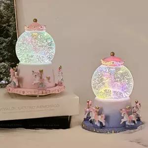 신상 별빛 회전목마 스노우볼 워터볼 오르골 무드등 인테리어 장식 소품 2type