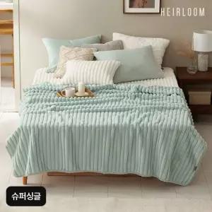(슈퍼싱글)에어룸 라셀퍼 블랭킷 이불(민트,코코아 중 택1)+쿠션