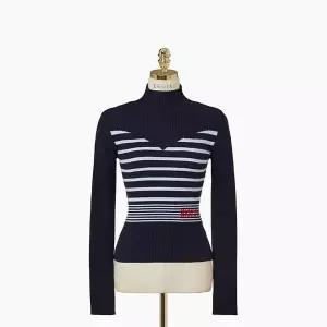 [에고이스트]ER4KL567스트라이프반폴라슬림골지풀오버_DJ