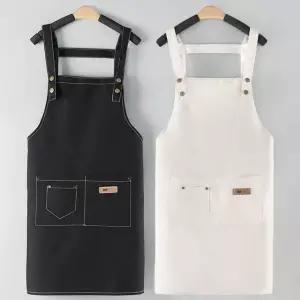 1+1 캔버스 주방 앞치마 원피스형 방수 카페 바리스타 어린이집 미용실 공방