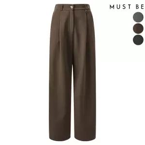 여성 백밴딩 키링 핀턱 기모 슬랙스