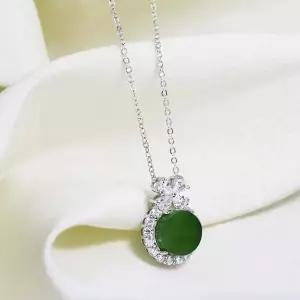 [리즈타라]순은 천연 옥 에메르 목걸이 [주문제작]