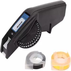 유수 헬스 기어 엠보싱 라벨 메이커 핸드 매뉴얼 테이프 포함 한 손 사용 빈티지 미니 라벨러 홈 오피스용