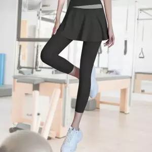 여성 스포츠 하이 스커트 활동복 여성 치마레깅스 운동복 에어 필라테스복 필라테스 요가복 세트 바지 요가