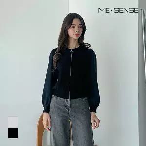 [미센스][미센스] 소매우븐 니트 집업 가디건_MB52KCMD03Z (P003740078)
