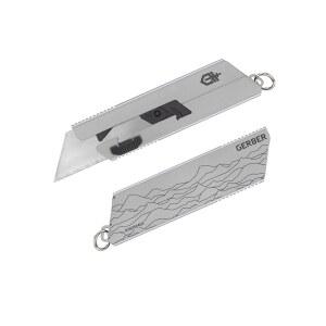 거버 기어 EAB 미니 유틸리티 나이프, 일상적인 휴대용 교체용 면도날이 있는 포켓 또는 열쇠고리 클립, 박스 커터가 EDC 기어, 수납식, 실버