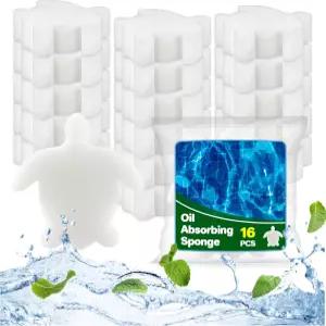 MAQIHAN 수영장 스펀지 오일 흡수기 16 PCS - 온수 욕조용 기름을 흡수하는 풀 스컴 거북이 필터 스파용