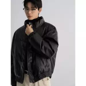 8seconds 페이크 레더 논퀼팅 푸퍼 재킷  블랙