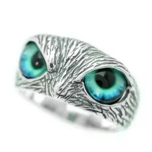 실버원 실버925 리얼 부엉이링 남성 si 21호 항상 눈이 마주친다 무브아이 반지