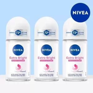 니베아 데오드란트 롤온 엑스트라 브라이트 50ml 3개