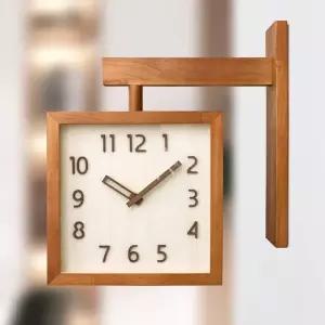 엔틱 벽걸이 양면 모던 벽시계 월넛 전자 시계 카페