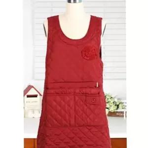 원피스 앞치마 집 여성 주방 누빔 앞치마 겨울