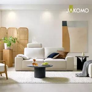 [자코모] 루바토 3인 젠위브 패브릭 소파+스툴