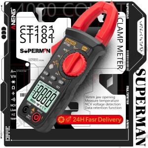 ANENG ST181 클램프 미터 디지털 멀티미터 AC 전류 4000 카운트 전압 테스터 자동차 용량계 NCV 저항  도구