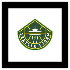 트렌드 인터내셔널 갤러리 팝스 WNBA 시애틀 스톰 - 글로벌 로고 월 아트, 12인치 x 블랙 프레임 버전