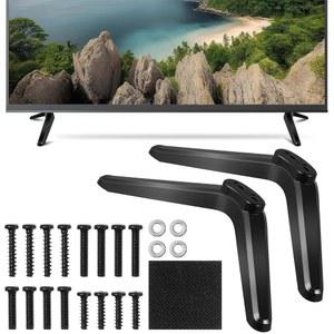 Ipetboom 유니버설 TV 스탠드 - 32-55인치 테이블 홀더 스탠드 화면용 2pcs TV 다리 나사 포함 테이블탑 마운트 - 간편한 설치 플라스틱 텔레비전 다리 장착 브래킷 블랙