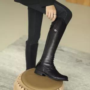 승마부츠 여성 가죽 롱 라이딩 카우보이 말 무릎 안감 레더 겨울 검은