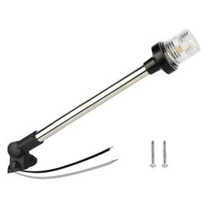 베스라믹 앵커 라이트 보트 비미니 스턴 해양 내비게이션 USCG 3NM 올라운드 화이트 LED 폴드 다운 10-24볼트 16인치 폰툰용