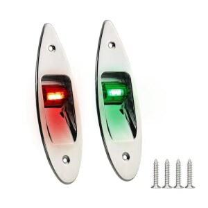 아콜리어 12V 보트 LED 내비게이션 조명 방수 사이드 보우 티어드롭 빨간색 및 녹색
