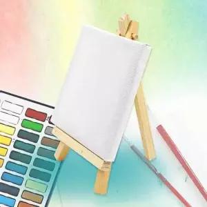 그리기 미니 이젤+캔버스 세트 10X10cm 그림 유화 캔버스액자