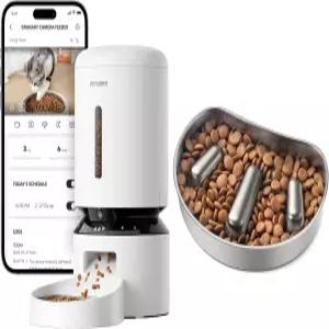 카메라가 장착된 PETLIBRO 자동 고양이 급식기 번들 야간 투시 기능이 있는 1080P HD 비디오 + 작은 개와