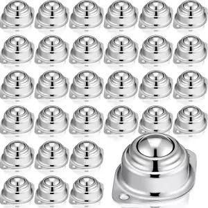 기사파이 30개 1인치 롤러볼 이송 베어링 400파운드 적재 용량 카본 스틸 원형 볼 장치 컨베이어 롤러